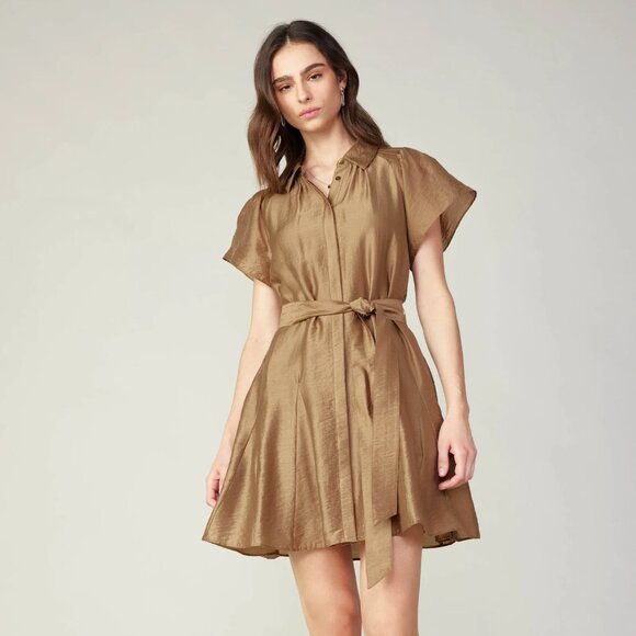 NWT Current Air Belted Godet Mini Dress Size L - Picture 1 of 3